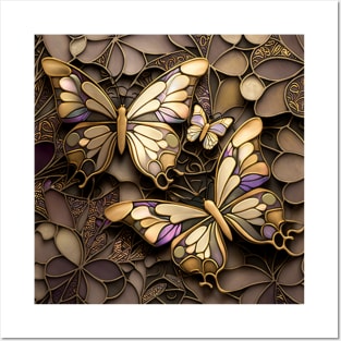 Butterflies art nouveau 3 Posters and Art